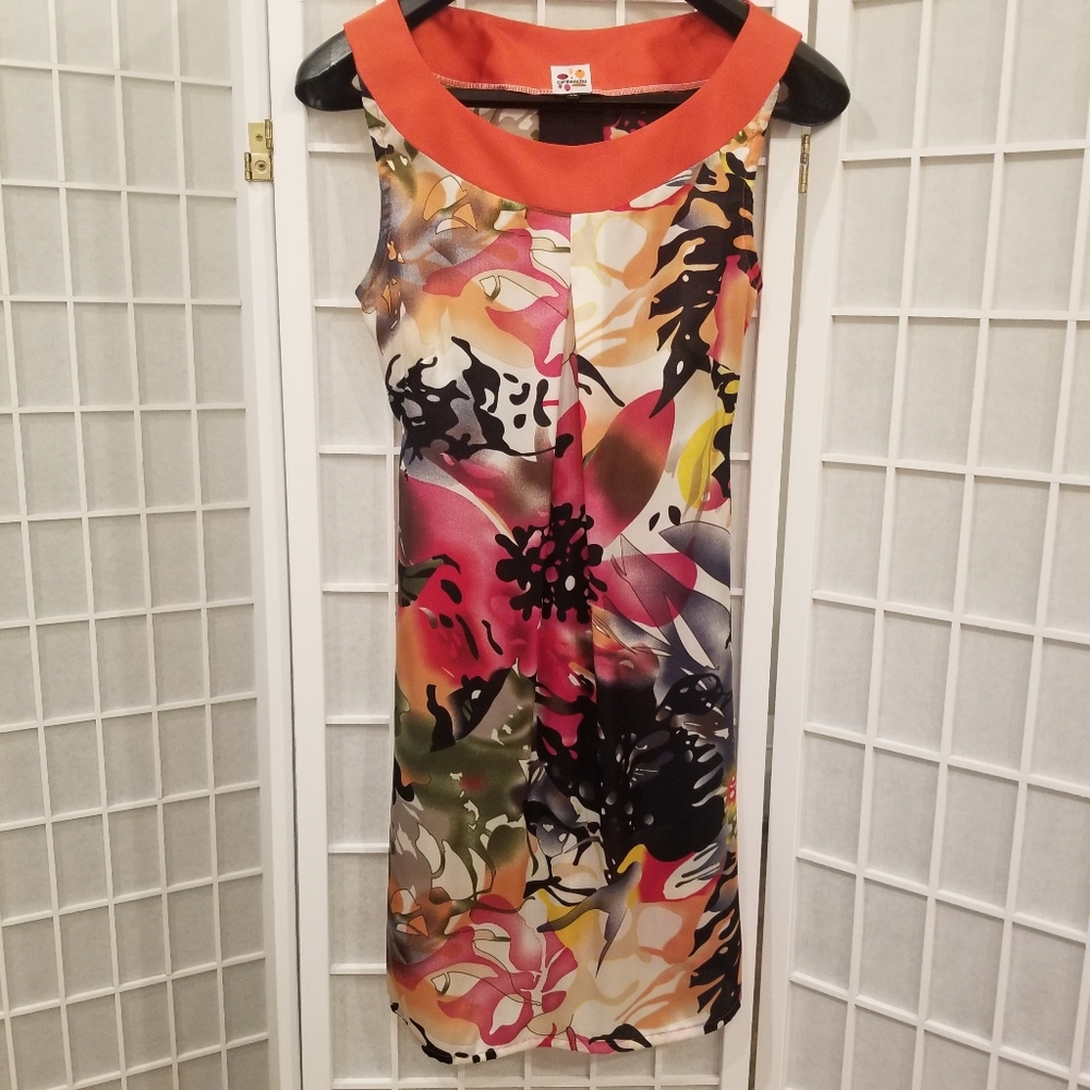 Carmenchu Landa silk print dress, sz 6